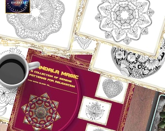 Mandala Coloring Book | 105 Floral Shape Patterns | Printable Coloring Pages for Relaxation & Mindfulness (Digital PDF)