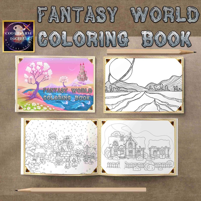 Fantasy World Coloring Printable Pages Digital Book Art - Etsy