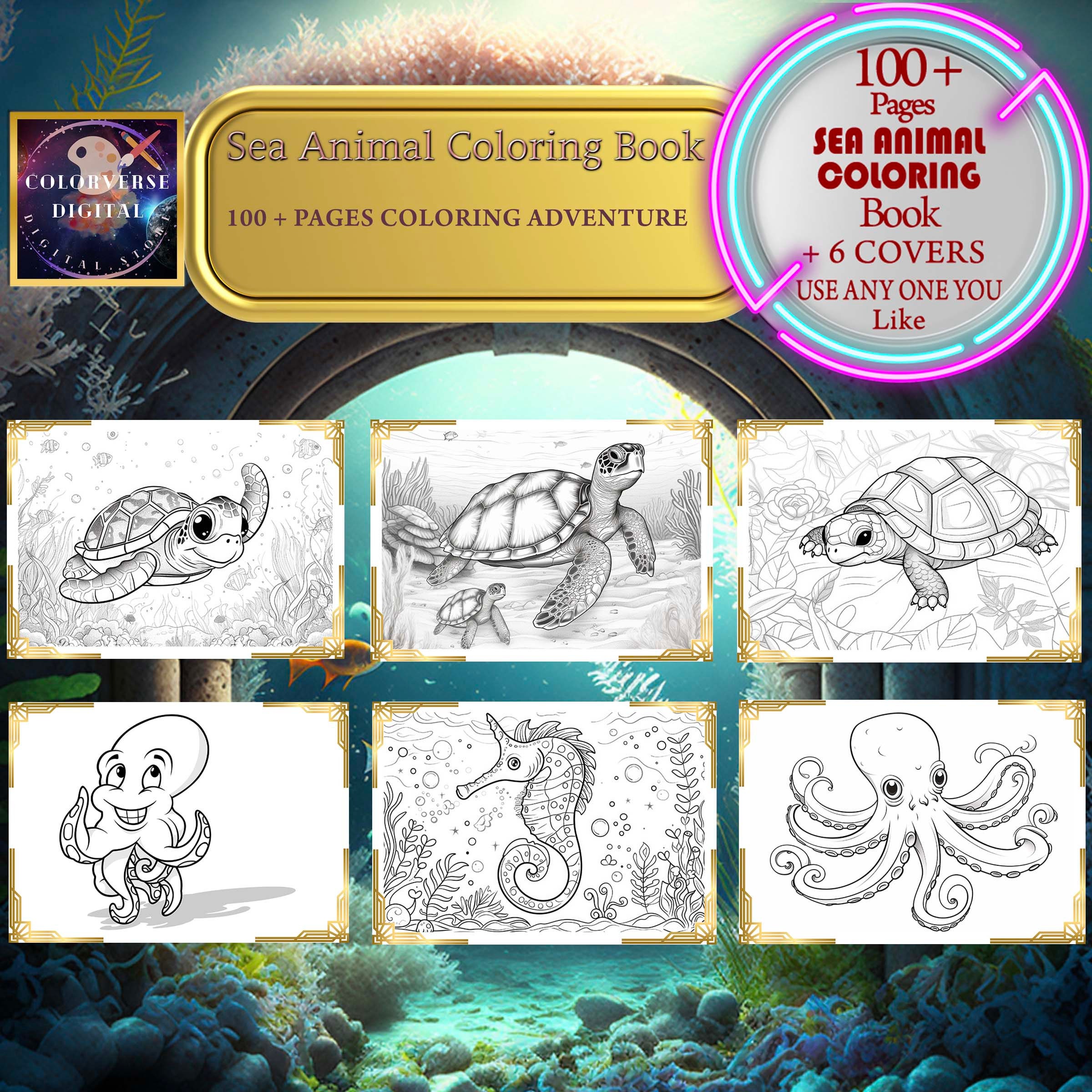 Ocean Animals Coloring Book | Sea Creatures Printable Pages ...