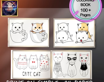 Cute Cat Coloring Pages for Kids – 100+ Kitten Designs (A4 PDF)