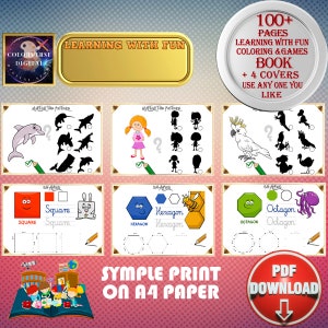 Preschool Learning Bundle: Alphabet, Math, Shapes Tracing Worksheets (PDF Pattern)