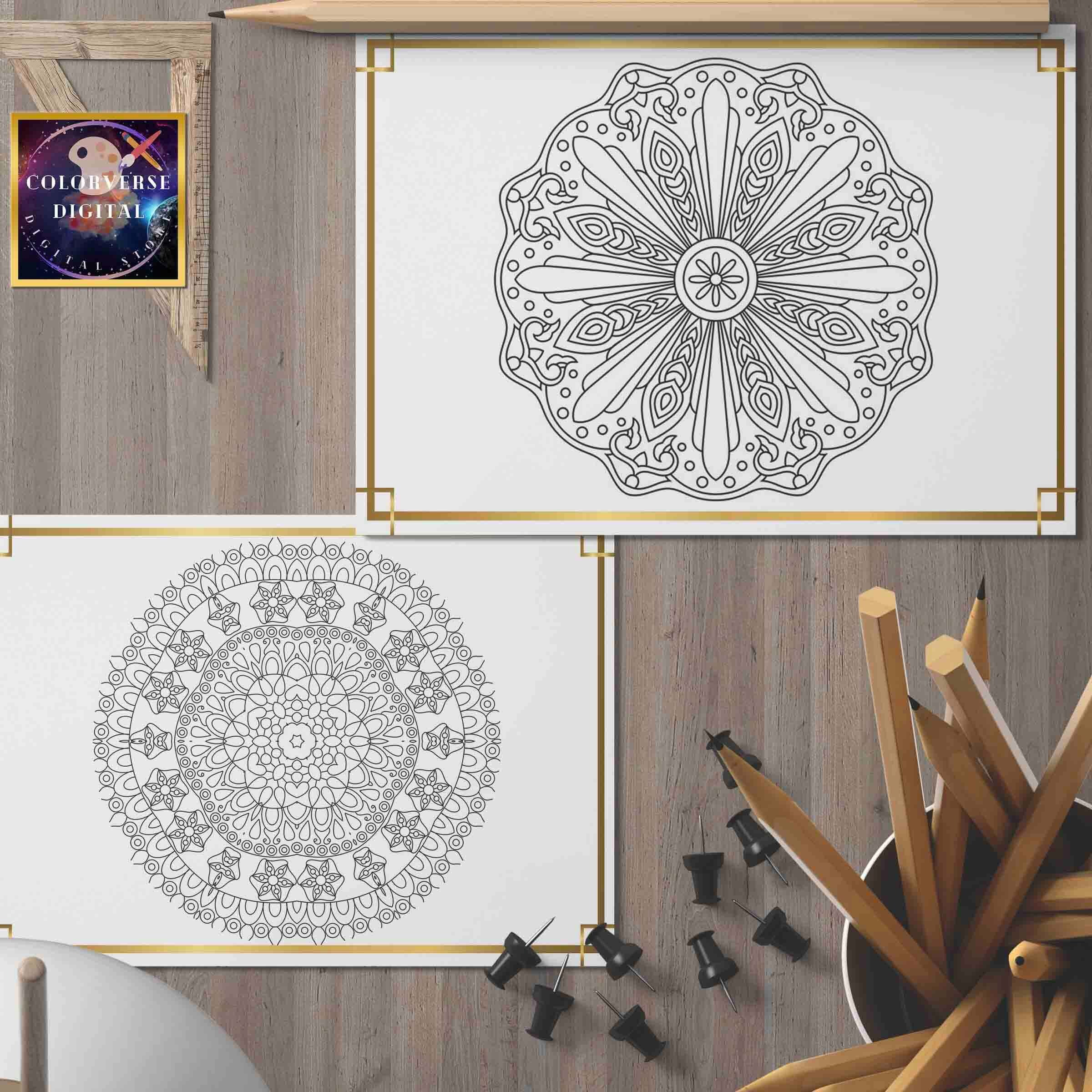 Mandala Coloring Book | 192 Printable Pages, Shapes, Flowers (PDF ...