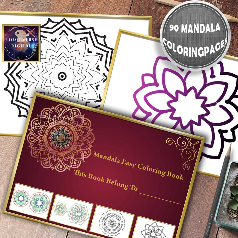 Mandala Coloring Simple Adult Fun Colouring Pages Easy Patterns Mindful ...