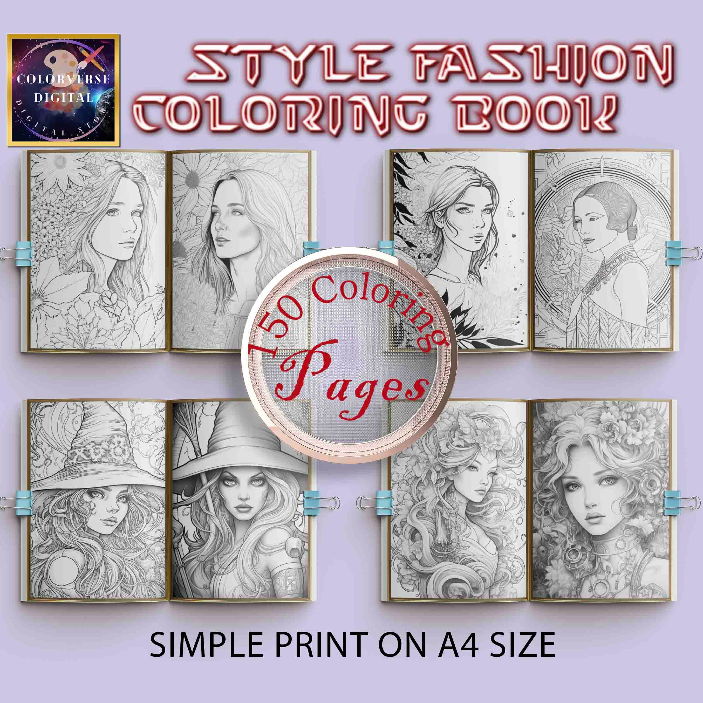 Fashion Coloring Pages PDF DIY Printable Coloring Sheets - Etsy