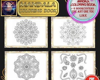 Libro para colorear mandalas: 100 diseños geométricos para aliviar el estrés (Descarga digital en PDF A4)