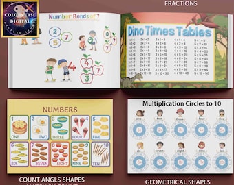 Kindergarten Learning Bundle | Tracing, Math, Shapes Worksheets (Digital Download PDF)