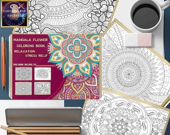 Floral Mandala Coloring Book | Stress Relief Art (PDF)