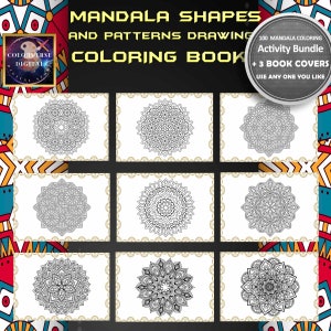 Relaxing Mandala Shapes Coloring Book: 100 Pages, PDF Printable for Adults & Kids, Art Therapy and Stress Relief