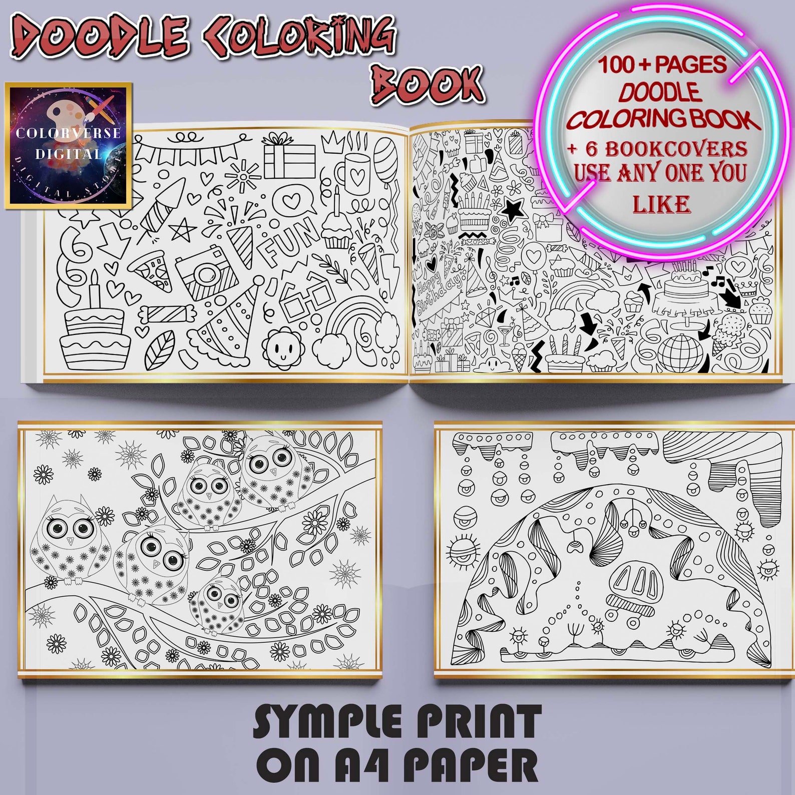 Cute Doodles Coloring Book: 100+ Kawaii Pages (A4 PDF) - Etsy