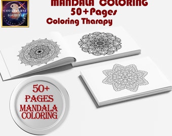 Beautiful MANDALA Coloring Pages Printable PDF Pages Adult Coloring Pages, Mandalas, Printable Mandala colouring Book Sheets, Stress Relieve