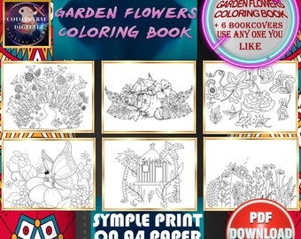 Gorgeous 100 Garden Flowers Coloring & Botanicals Coloring Book | Realistic Illustration | Printable PDF for Adults and Kids Beautiful Pages