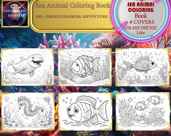 Ocean Animals Coloring Book | Sea Creatures Printable Pages | Underwater Activity Book for Kids | Digital Download PDF