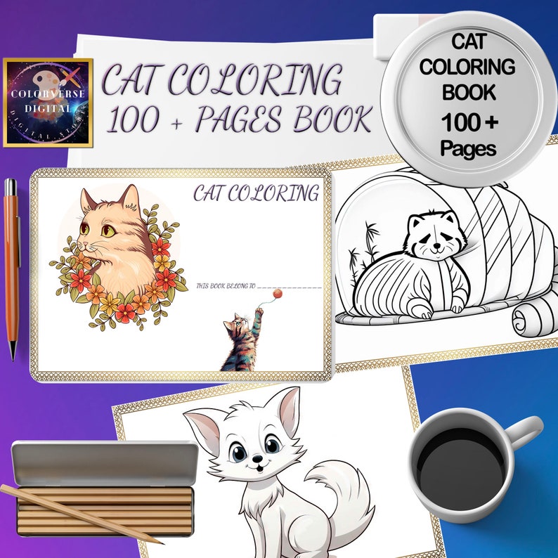 Cute Cat Coloring Pages for Kids – 100+ Kitten Designs (A4 PDF) - Etsy
