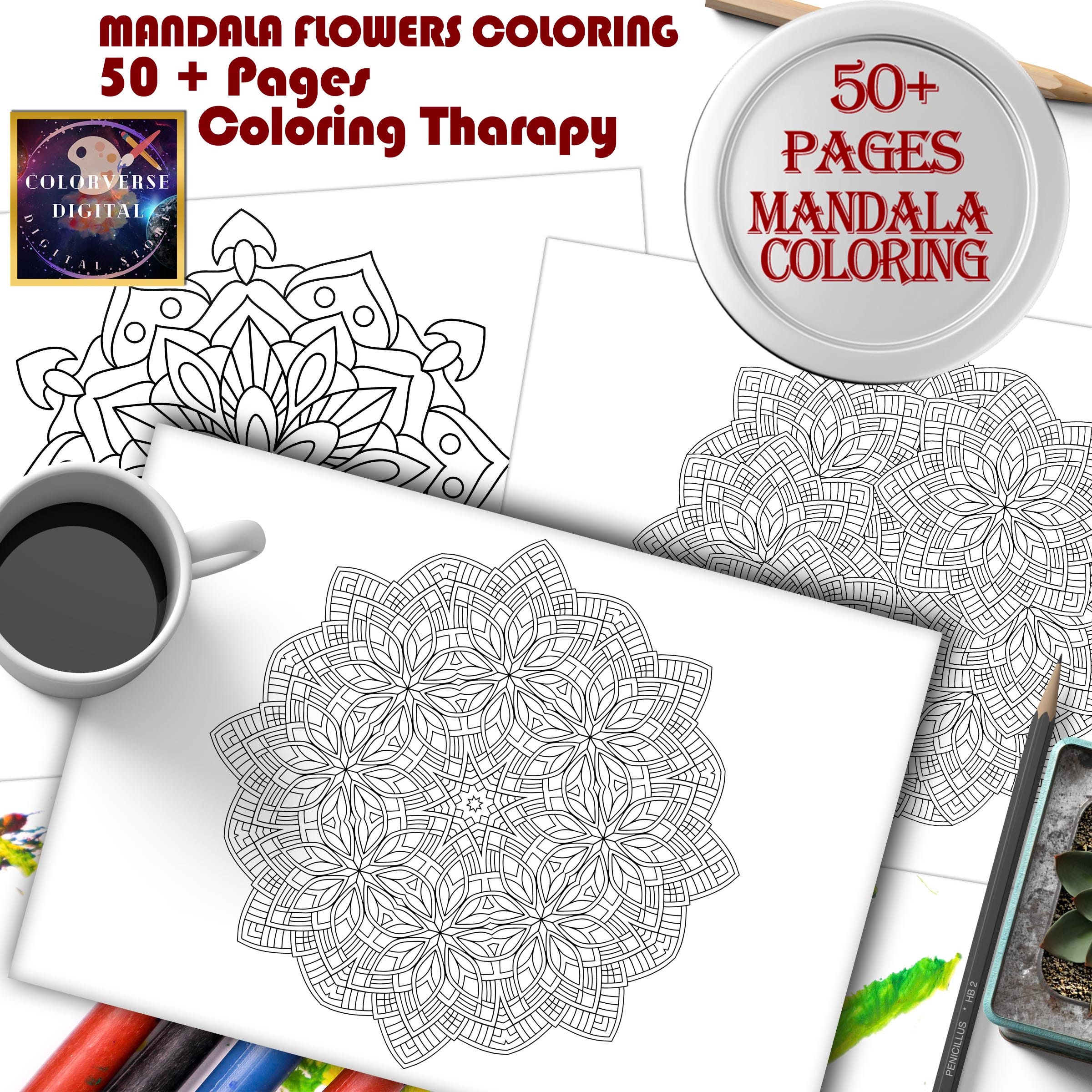 Mandala Coloring Pages, 50+ Printable Floral Designs (PDF) - Etsy