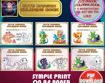 Baby Dragon Coloring Pages | Cute Fantasy Art, Kids & Adults (Digital Download)