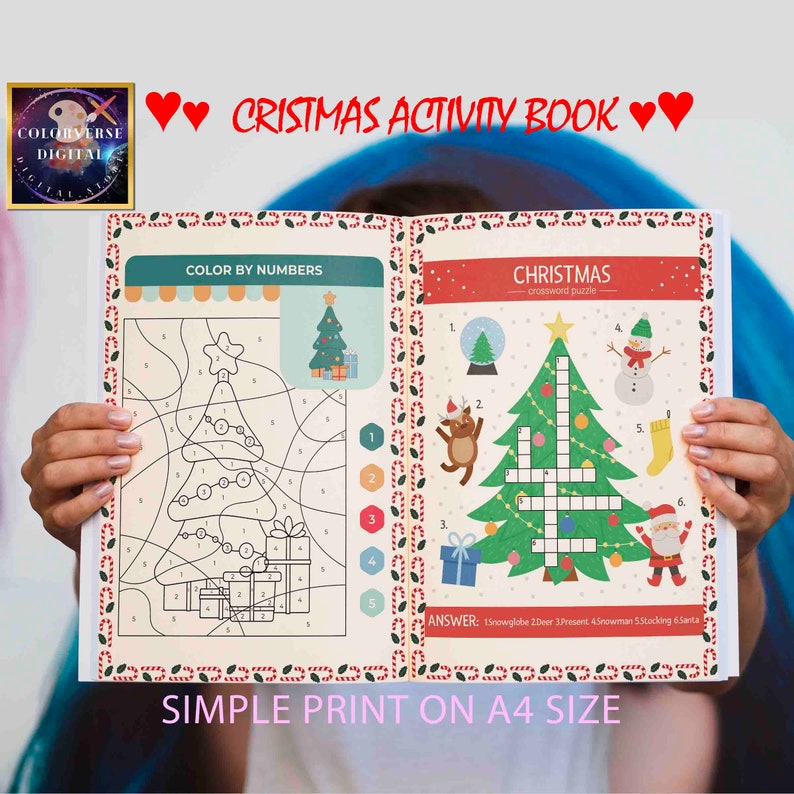 Christmas Activity Book | 50+ Kids Games, Coloring Pages (printable PDF ...
