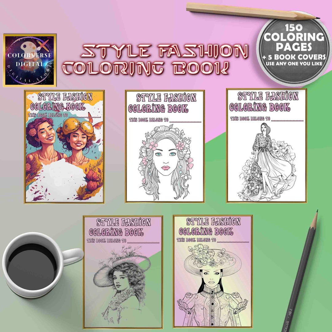 Fashion Coloring Pages PDF DIY Printable Coloring Sheets - Etsy
