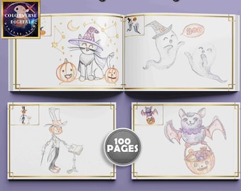 100 Halloween Coloring Pages | Spooky Witches, Pumpkins (Printable PDF)