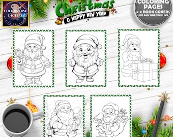Christmas Coloring Pages, Christmas Printable, Christmas SANTA, Christmas Activities, Printable Coloring Pages, Santa Coloring Page DIGITAL
