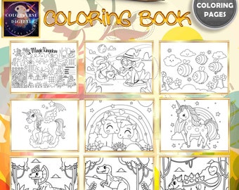 Fantasy Coloring Book | 210 Fairies, Unicorns, Dragons (PDF Download)