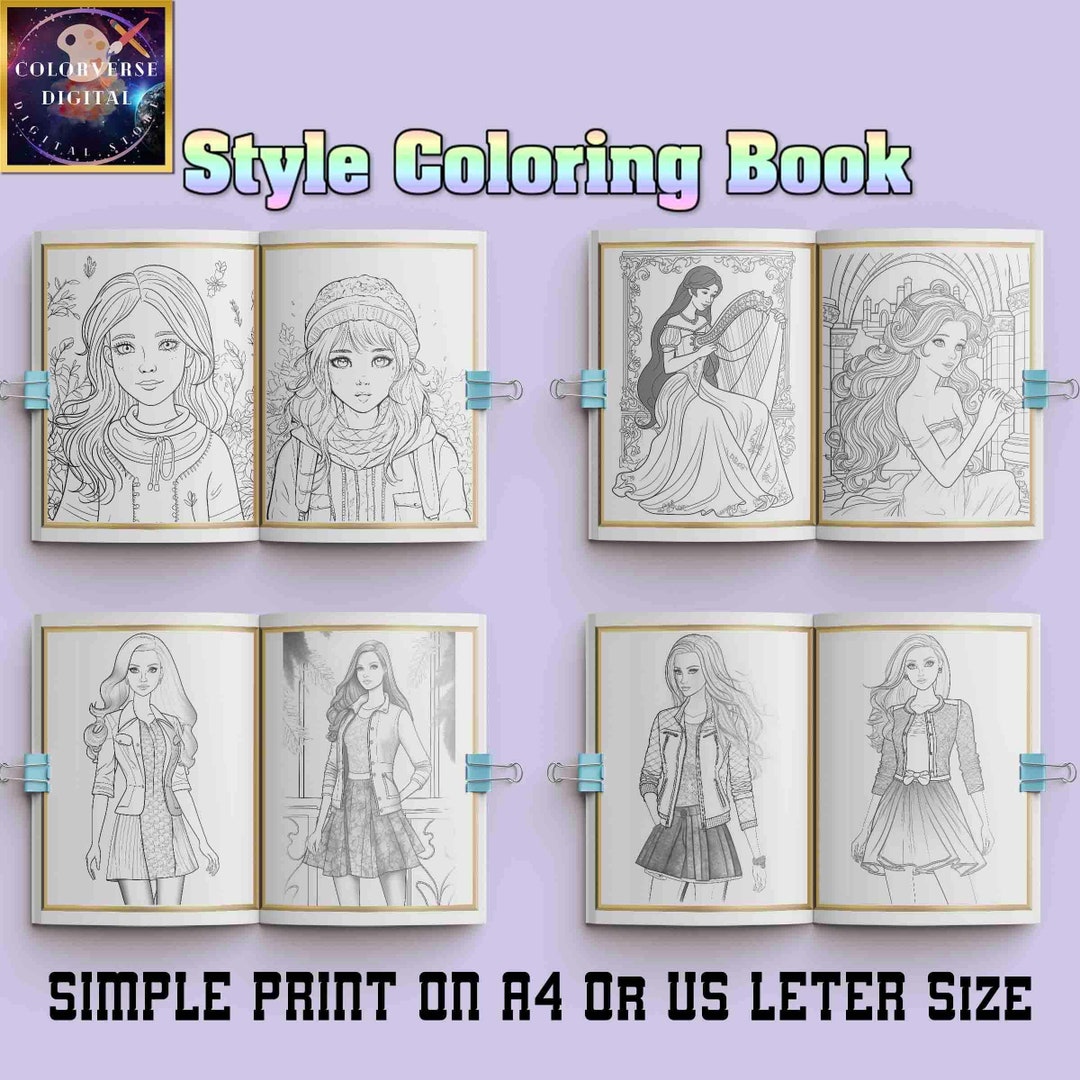 Fashion Coloring Pages PDF DIY Printable Coloring Sheets, Fashion ...