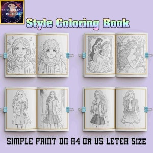Fashion Coloring Pages PDF DIY Printable Coloring Sheets, Fashion Coloring Stress Relief PDF, Fashion Illustration Design, fashion activity
