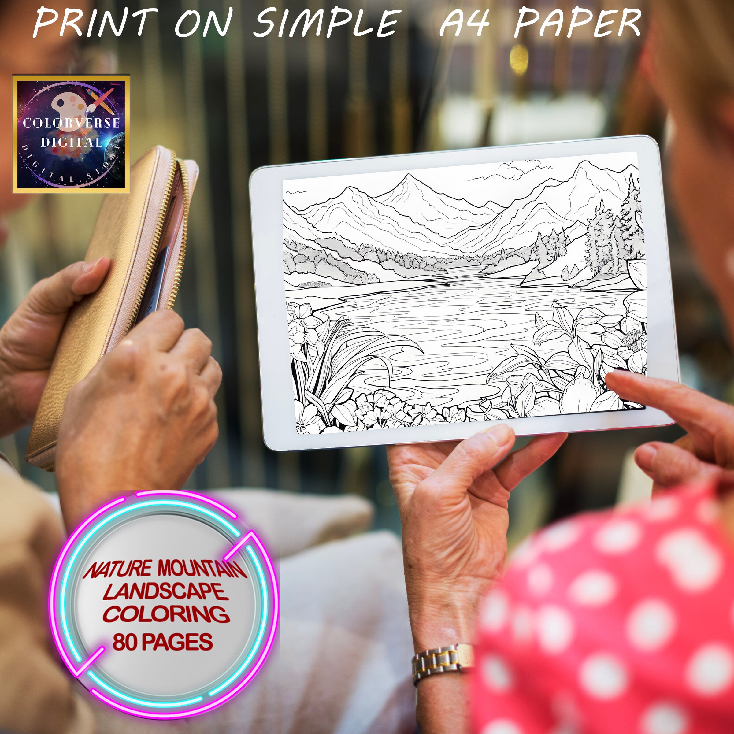 80 Landscape Coloring Pages, Nature Scenery Coloring Book for Adults ...