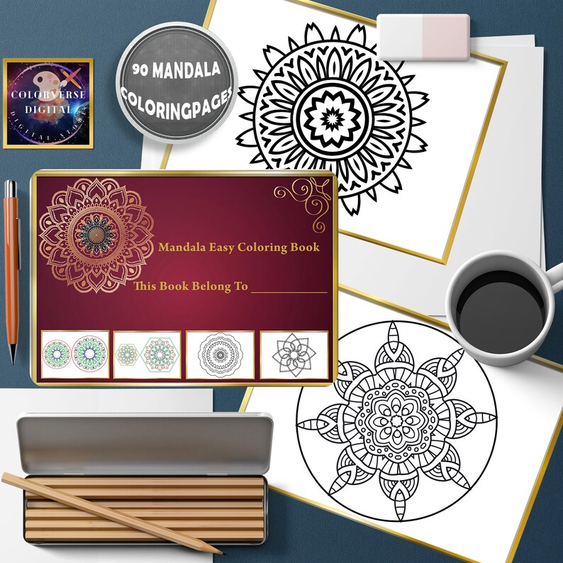 Mandala Coloring Simple Adult Fun Colouring Pages Easy Patterns Mindful ...