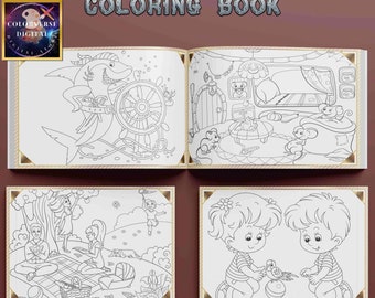 Fantasy Coloring Book Bundle | Mystical Dragons & Creatures PDF | Printable Art for Adults | Mythical Coloring Pages | Digital Download