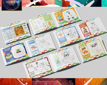 Preschool Learning Activity Bundle, Alphabet, Numbers, Shapes (PDF)