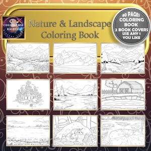 LANDSCAPE NATURE Scenery Coloring Pages for Adults Printable Coloring Book pdf Coloring Pages Adult Coloring Book Printable PDF