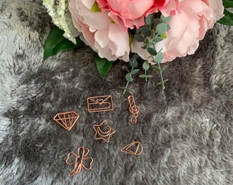 Paper clips set of 5 rose gold