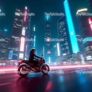 Cyberpunk Cityscape Digital Art Pack – Neon Night Scenes in Futuristic Urban Setting – Perfect for Digital Prints and Wall Art