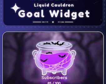 Halloween Cauldron Liquid Goal Widget • StreamElements | Streamlabs  —  Twitch | Youtube