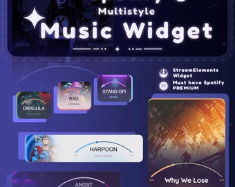 Spotify Music Widget: Dynamic Stream Overlay for StreamElements (Digital Download)