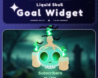 Halloween Skull Liquid Goal Widget • StreamElements | Streamlabs —  Twitch | Youtube
