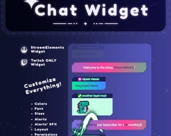 Multistyle Chat Widget  — StreamElements OBS | Twitch |  Fully Customizable Chat | Integrated Alerts