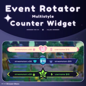 Custom Event Rotator Overlay • Counter & Alert Widget —  StreamElements | Multiple styles and animation options