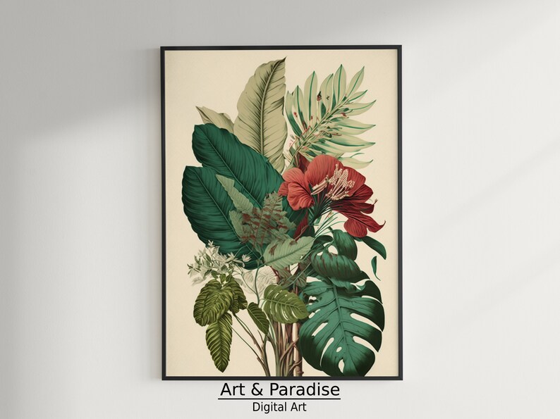 Antique Botanical Flower Wall Art Vintage Plant Print Soft Etsy