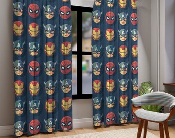 Superhero Theme Curtains,Captain America Curtains,Avenger Curtains,Avenger Pattern Curtain,Marvel Curtain,Spiderman Curtain,Iron Man Curtain
