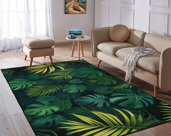 Green Leaf Rug,Nature Rug,Tree Leaf Carpet,Leaf Art Decor Rug,Forest Carpet,Style Carpet,Decor Home Carpet,Bedroom Carpet,Leaf Pattern Rug