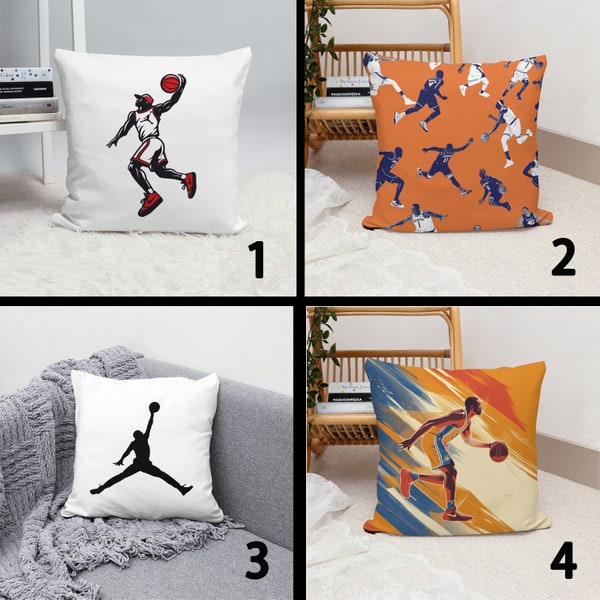 Basketbal kussensloop, Air Jordan kussensloop, NBA kamer kussensloop, sport kussensloop, Nike kussensloop, basketbal fan cadeau, Lakers kussensloop