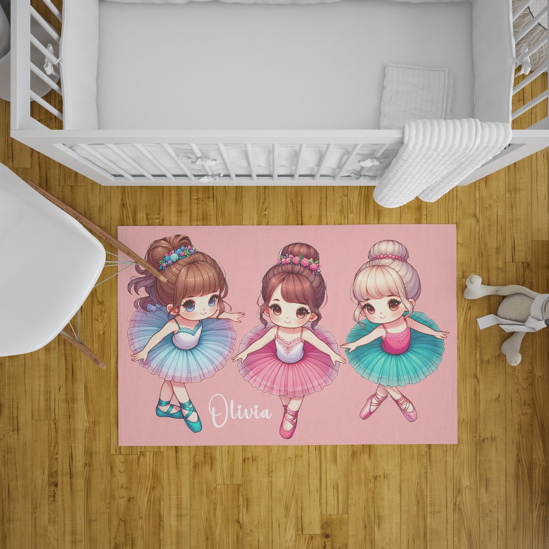 Custom Ballerina Rug Ballerina Kids Room, Personalised Name Rug, Ballet ...
