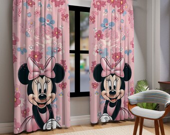 Minnie Mouse Curtains,Minnie Mouse Nursery Curtains,Mickey Mouse Fan Gift,Girl Bedroom Curtans,Daisy Kids Curtains,Rose Curtains,disney girl