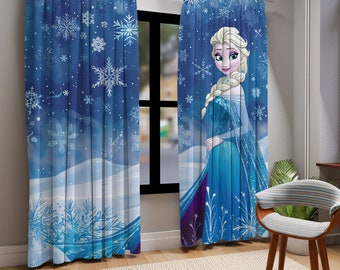 Queen of Ices Curtains,Queen Curtains,Elsa Curtains,Elsa Decor Room,Winter Wonderland Curtains,Frozen Princess Curtains,Princess Curtains