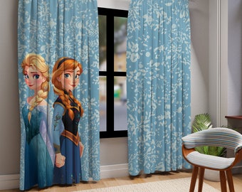 Land of Snow Curtains,Elsa Decor Bedroom,Winter Wonderland Curtains,Frozen princess Drape,Princess Curtains,Anna Theme Curtains