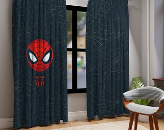 Tenda a motivi Spiderman rossa e blu / Tenda a motivi Spiderman per camerette e sale giochi per bambini / Tenda a ragnatela Spiderman/Tenda da supereroe