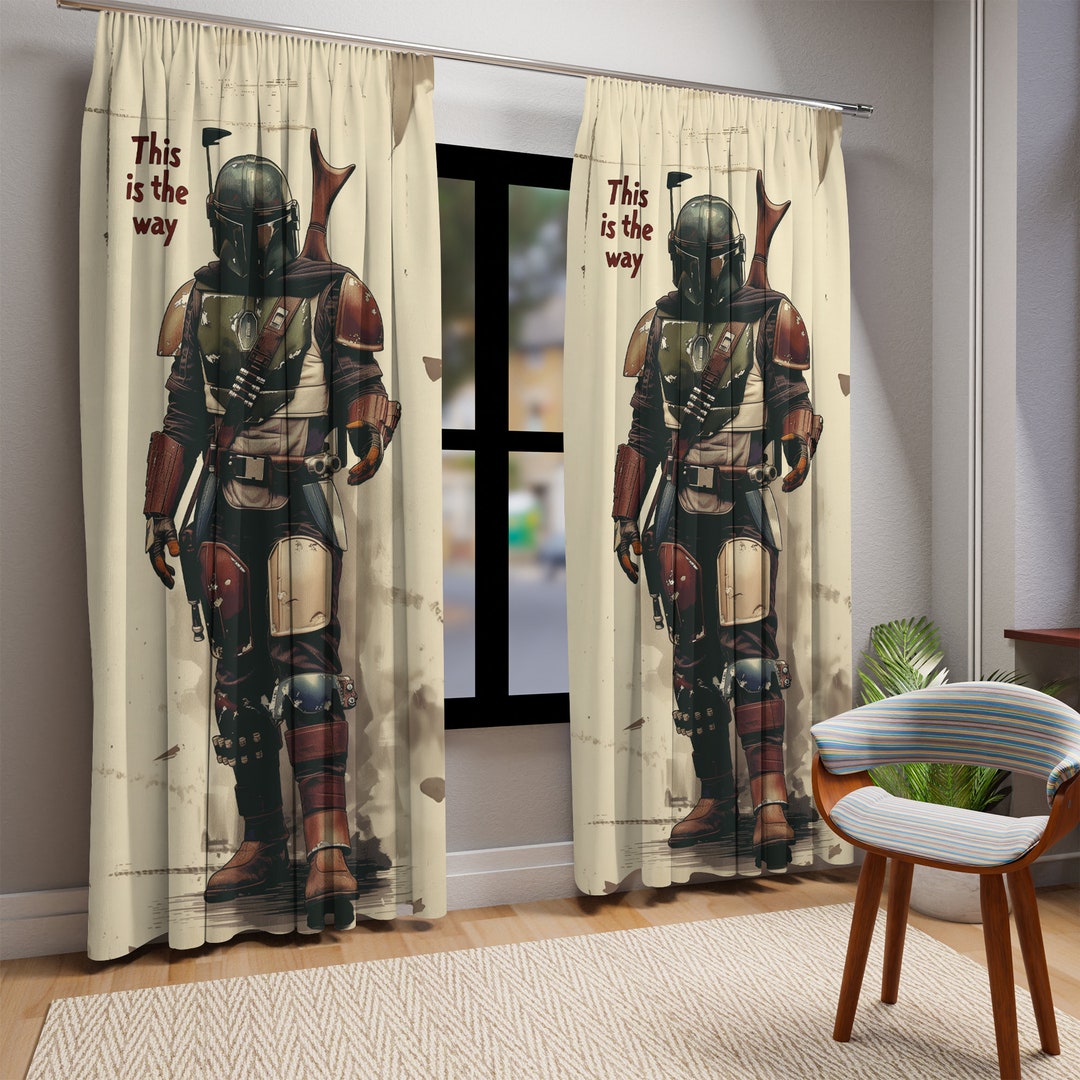 The Mandalorian Curtains,star Wars Curtains,space Theme Curtains,grogu
