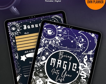 Witchy Goth Digital Planner: Monthly Printable Journal (Build A Planner Base)