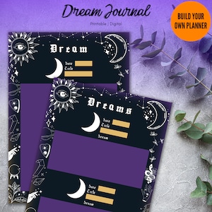 Goth Dream Journal Planner Insert: Witchy Stationery (Digital & Printable)